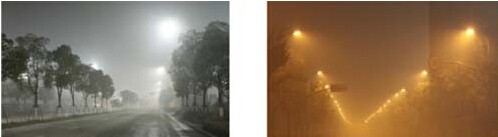 霧天路面 LED路燈與高壓鈉燈路燈對(duì)比