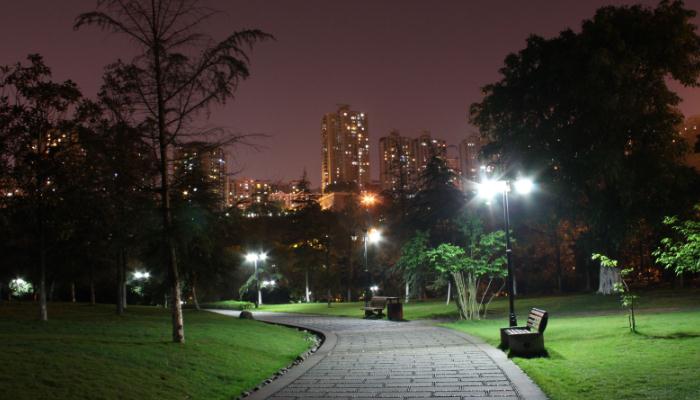 七度照明小區(qū)步道照明夜景效果圖