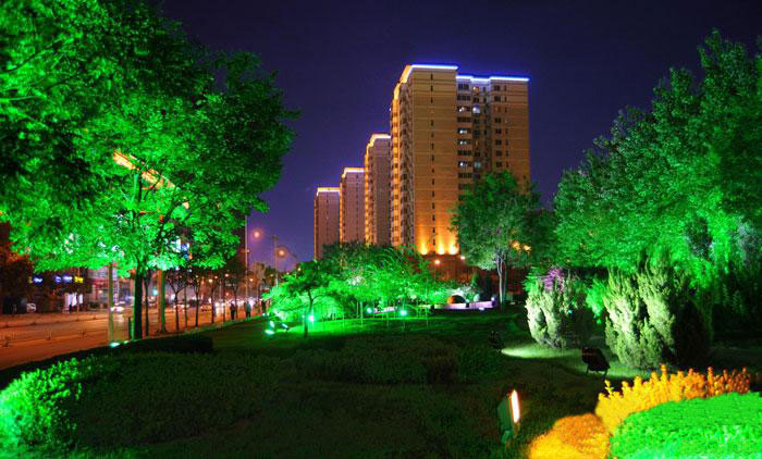 小區(qū)廣場景區(qū)園林植物亮化效果