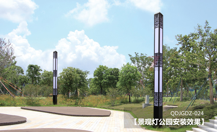(QDJGDZ-024)方形新中式廣場景觀燈公園安裝效果圖