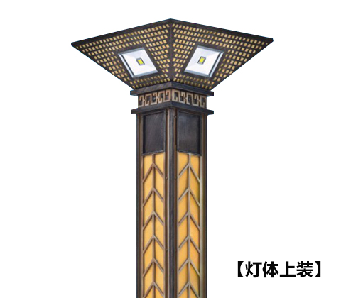 (QDJGDZ-033)廣場3米-5米方形中式特色景觀燈柱燈體頂部細節(jié)展示